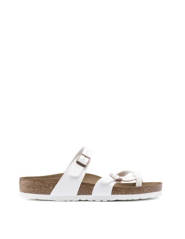 Birkenstock Womens Mayari Birko-Flor Narrow Sandal White ouvre sa boutique