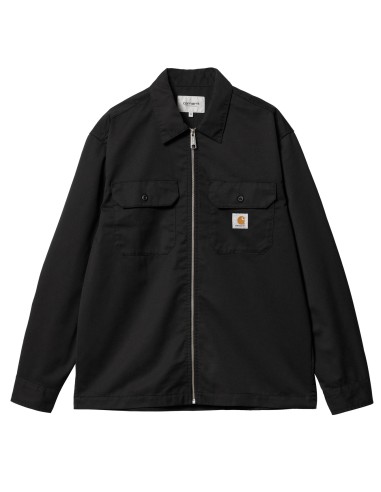 Carhartt WIP Craft Zip L/S Shirt Black Rinsed basket pas cher