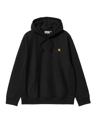 Carhartt WIP Hooded American Script Sweatshirt Black est présent 